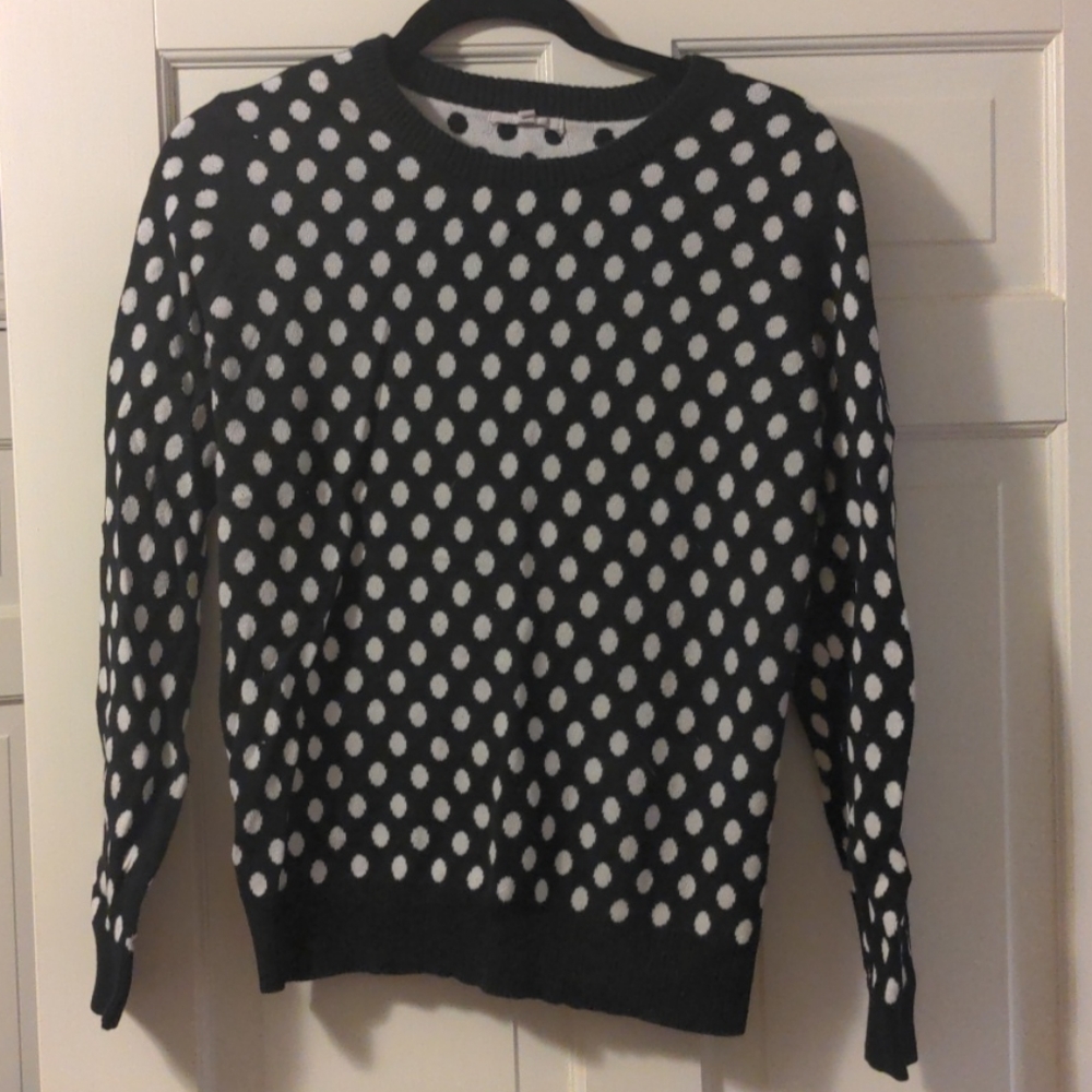 41 Hawthorn black and white polkadot sweater